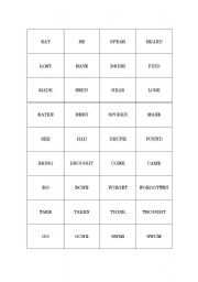 English Worksheet: Participle Memory Game