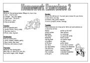 English Worksheet: Homework Exercises 2