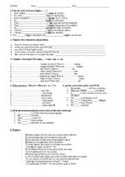 English worksheet: REVISION EXERCISES. PRESENT SIMPLE, CONTINUOUS,THERE IS/ARE, SOME/ANY