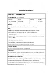 English worksheet: 1st conditional - lesson plan