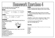 English Worksheet: Homework exercise 4