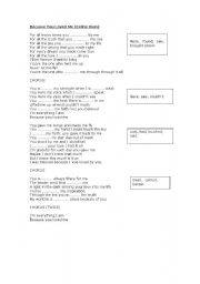 English Worksheet: Song lyrics of 