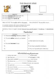 English Worksheet: passive voice + double agent passive voice