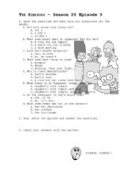 English Worksheet: The Simpsons - Season 20 Episode 3