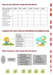 English worksheet: How do you feel?