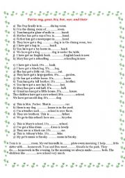 English Worksheet: Possessive adjectives