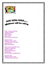 English worksheet: Que sera sera