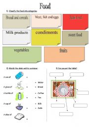 English worksheet: food (2nd part)