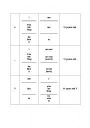 English Worksheet: be table