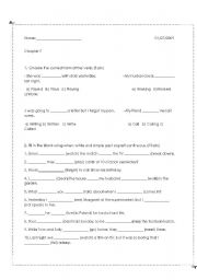 English worksheet: Past continuous exam 