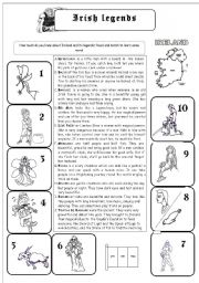 English Worksheet: IRISH LEGENDS