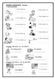 English Worksheet: PRESENT CONTINUOUS