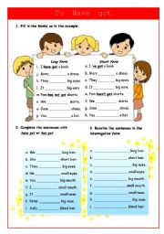 English Worksheet: Have Got  - part 2