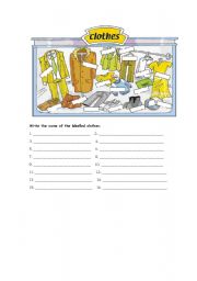 English worksheet: Clothes and parts of the body