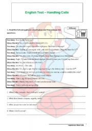 English Worksheet: Phone calls