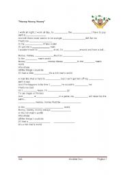 English Worksheet: money money money