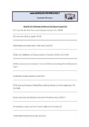 English worksheet: rephrasing