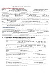English Worksheet: Past Continuous vs Past Simple
