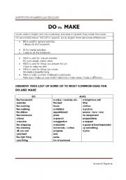 English Worksheet: DO vs. MAKE