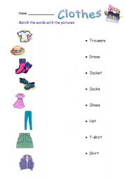 English worksheet: Clothes