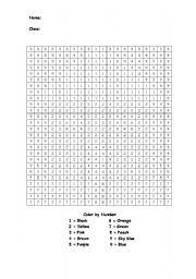 English Worksheet: Color by Number