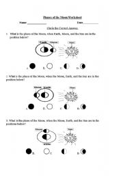 English Worksheet: Phases of the Moon 