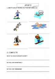 English worksheet: Sports exercise