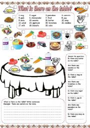 English Worksheet: What is there on the table? (1)