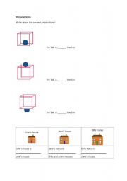 English worksheet: Exercise on the prepostions (basic)