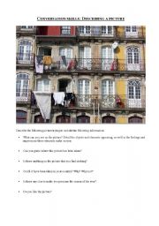 English Worksheet: Describing a picture