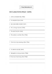 English worksheet: Exclamations