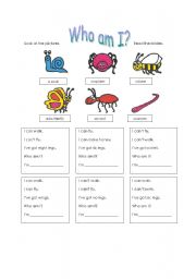 English Worksheet: Minibeast riddles