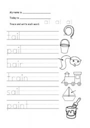 English Worksheet: ai phonics