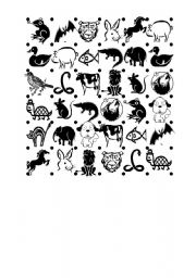 English Worksheet: Animal Dot Game