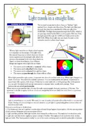 English Worksheet: Light