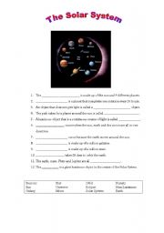 English Worksheet: The Solar System