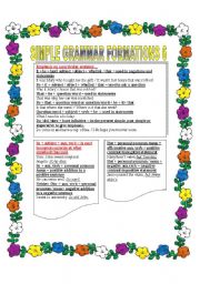 English Worksheet: SIMPLE GRAMMAR FORMATION 6