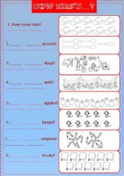 English Worksheet: How many...?