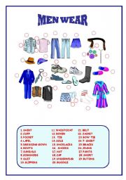 English Worksheet: MEN WEAR