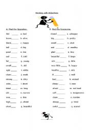 English worksheet: Working with Adjectives