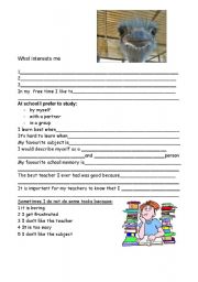 English worksheet: Test to start and get acquainted