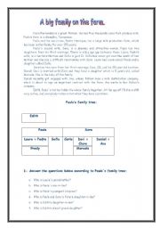 English Worksheet: family tree