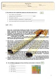 English Worksheet: Test - Young people and addictions (4 pages)