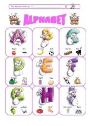 English Worksheet: Alphabet (Diddl)