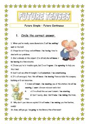 English Worksheet: Future tenses