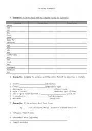 English worksheet: Comparative and Superlative