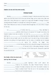 English Worksheet: Cristiano Ronaldo / Past Simple