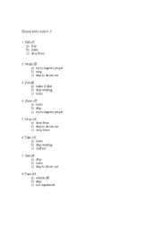 English Worksheet: VARIOUS  PHRASAL VERBS