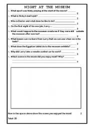 English Worksheet: Night at the Museum