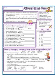English Worksheet: Active and Passive Voice
